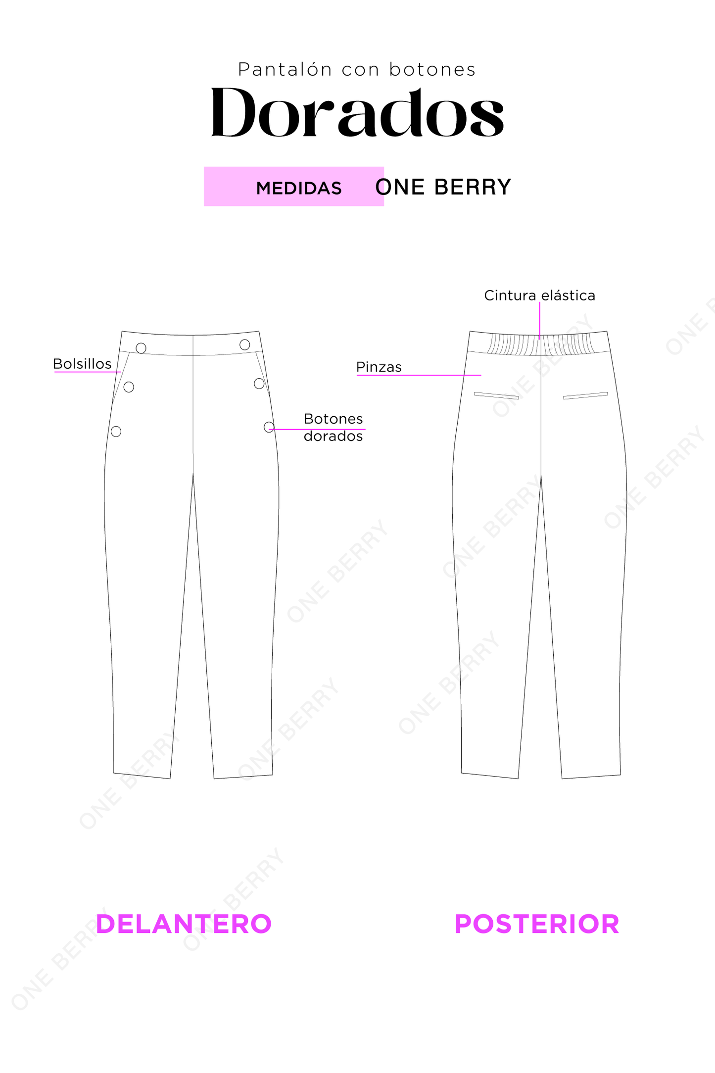 Pantalón con Botones Dorados